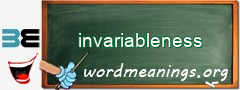 WordMeaning blackboard for invariableness